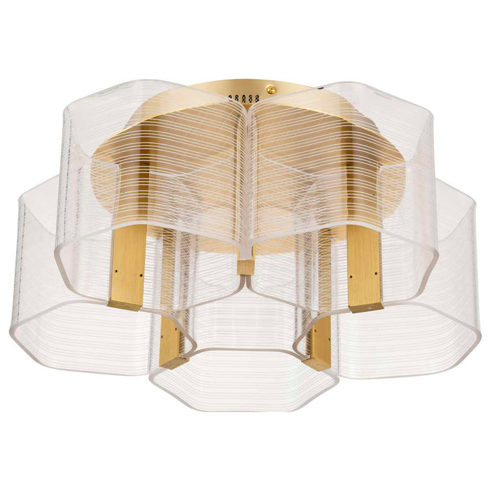 Flush Mount Nuvo 62-2401 Kenzo - LED 5 Light Flush Mount - Vintage Brass Finish - Light Guide Panel Nuvo