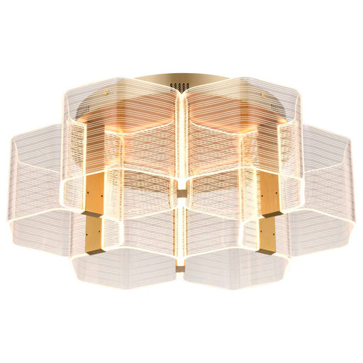Flush Mount Nuvo 62-2402 Kenzo - LED 6 Light Flush Mount - Vintage Brass Finish - Light Guide Panel Nuvo