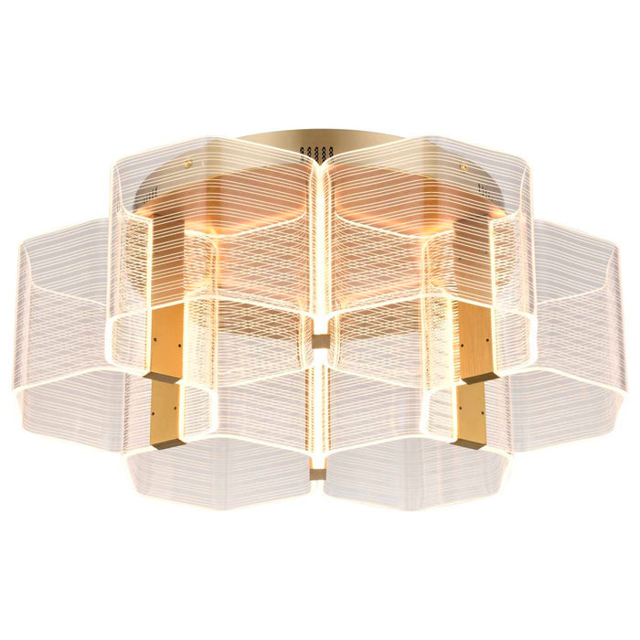 Flush Mount Nuvo 62-2402 Kenzo - LED 6 Light Flush Mount - Vintage Brass Finish - Light Guide Panel Nuvo