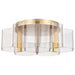 Flush Mount Nuvo 62-2402 Kenzo - LED 6 Light Flush Mount - Vintage Brass Finish - Light Guide Panel Nuvo