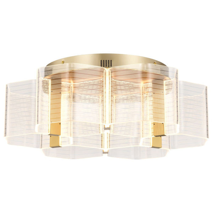 Flush Mount Nuvo 62-2402 Kenzo - LED 6 Light Flush Mount - Vintage Brass Finish - Light Guide Panel Nuvo