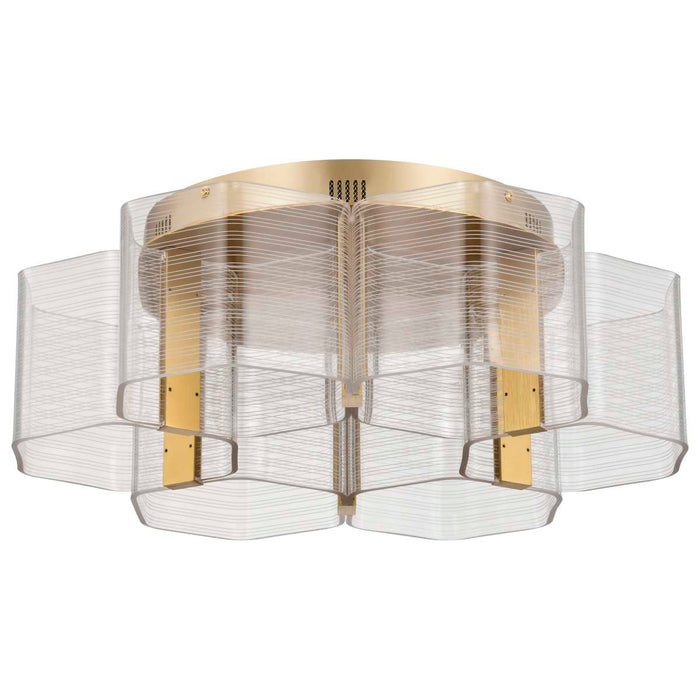 Flush Mount Nuvo 62-2402 Kenzo - LED 6 Light Flush Mount - Vintage Brass Finish - Light Guide Panel Nuvo