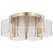Flush Mount Nuvo 62-2402 Kenzo - LED 6 Light Flush Mount - Vintage Brass Finish - Light Guide Panel Nuvo