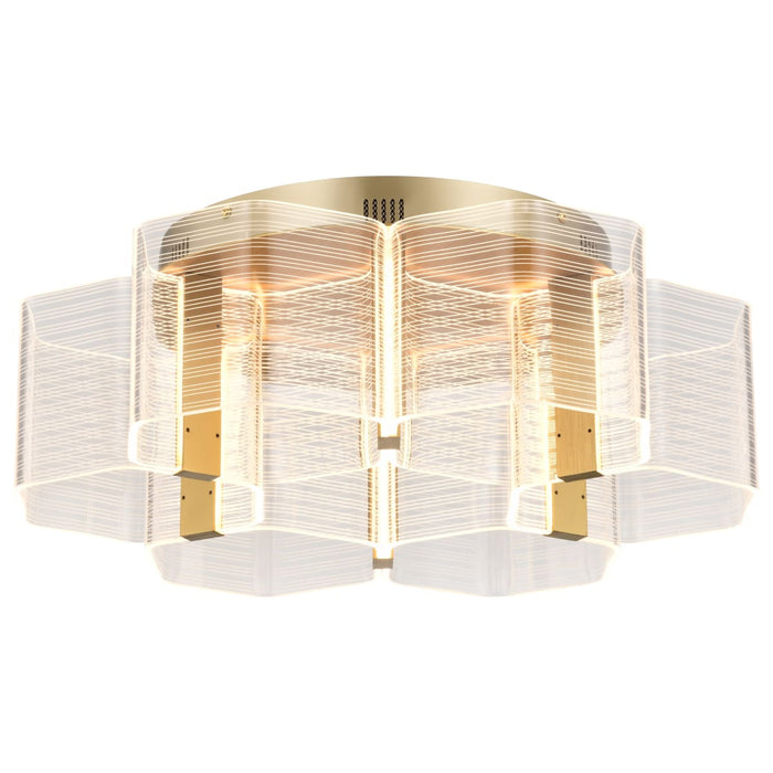 Flush Mount Nuvo 62-2402 Kenzo - LED 6 Light Flush Mount - Vintage Brass Finish - Light Guide Panel Nuvo