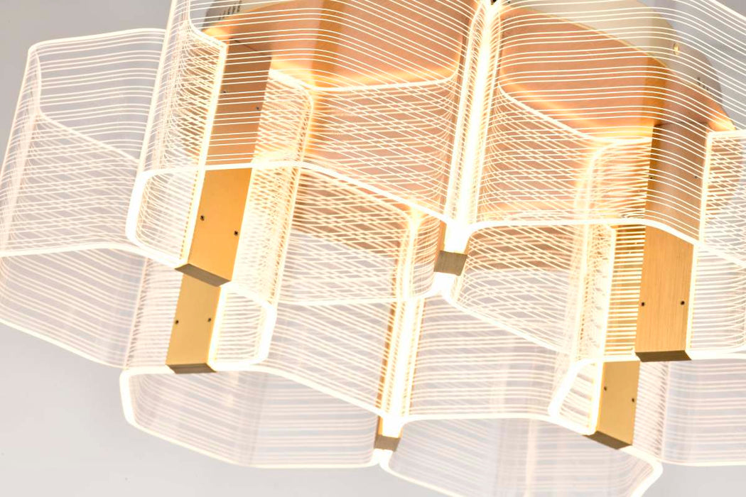 Flush Mount Nuvo 62-2402 Kenzo - LED 6 Light Flush Mount - Vintage Brass Finish - Light Guide Panel Nuvo