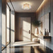Flush Mount Nuvo 62-2402 Kenzo - LED 6 Light Flush Mount - Vintage Brass Finish - Light Guide Panel Nuvo