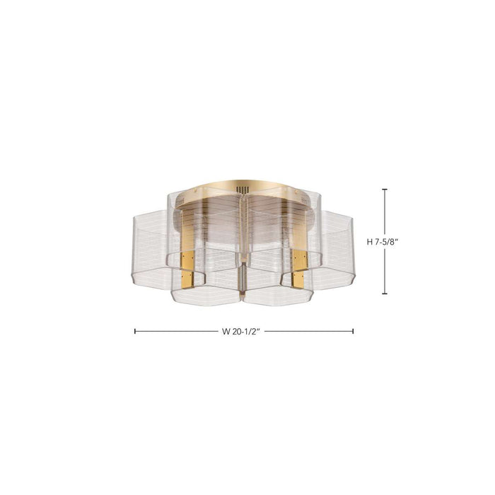 Flush Mount Nuvo 62-2402 Kenzo - LED 6 Light Flush Mount - Vintage Brass Finish - Light Guide Panel Nuvo