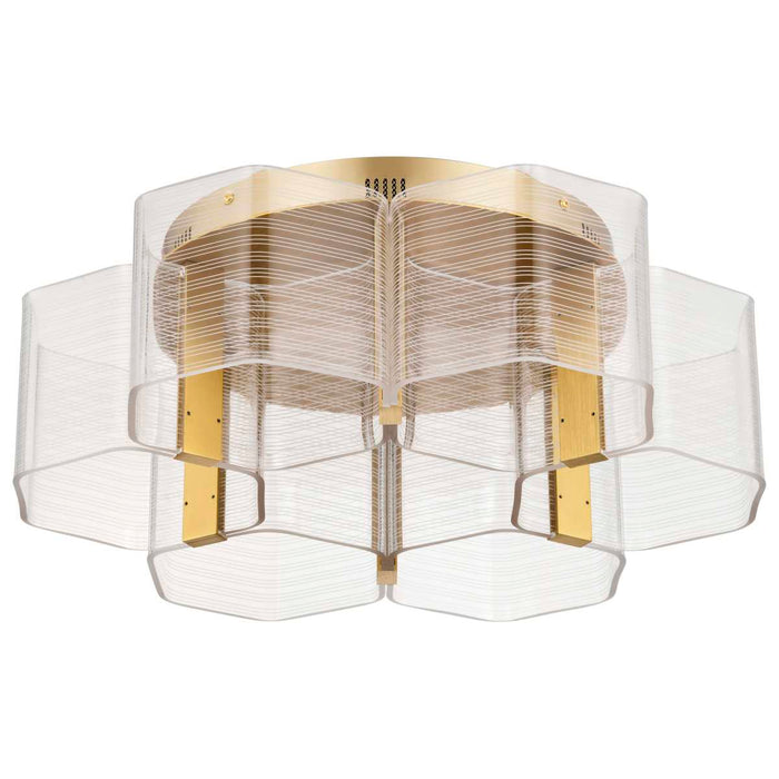 Flush Mount Nuvo 62-2402 Kenzo - LED 6 Light Flush Mount - Vintage Brass Finish - Light Guide Panel Nuvo