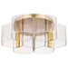 Flush Mount Nuvo 62-2402 Kenzo - LED 6 Light Flush Mount - Vintage Brass Finish - Light Guide Panel Nuvo
