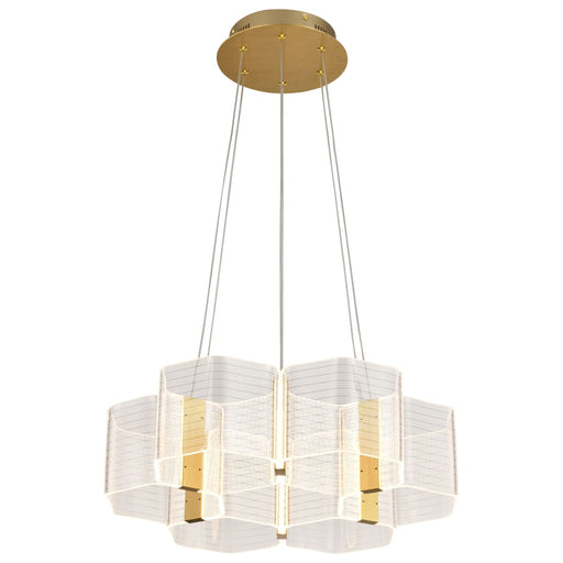 Chandelier Nuvo 62-2403 Kenzo - LED 6 Light Chandelier - Polished Anodized Bronze Finish - Light Guide Panel Nuvo