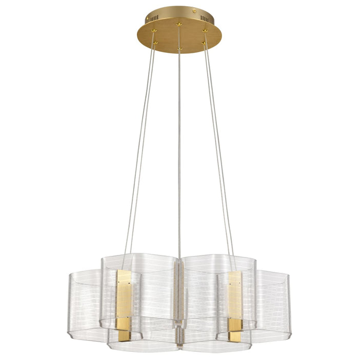 Chandelier Nuvo 62-2403 Kenzo - LED 6 Light Chandelier - Polished Anodized Bronze Finish - Light Guide Panel Nuvo