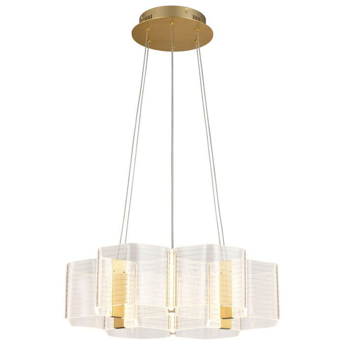 Chandelier Nuvo 62-2403 Kenzo - LED 6 Light Chandelier - Polished Anodized Bronze Finish - Light Guide Panel Nuvo