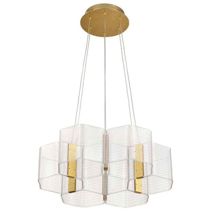 Chandelier Nuvo 62-2403 Kenzo - LED 6 Light Chandelier - Polished Anodized Bronze Finish - Light Guide Panel Nuvo