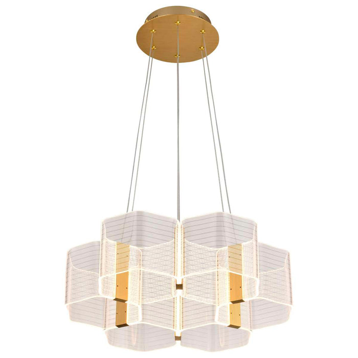 Chandelier Nuvo 62-2403 Kenzo - LED 6 Light Chandelier - Polished Anodized Bronze Finish - Light Guide Panel Nuvo