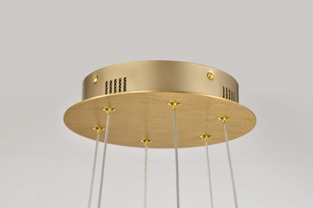 Chandelier Nuvo 62-2403 Kenzo - LED 6 Light Chandelier - Polished Anodized Bronze Finish - Light Guide Panel Nuvo