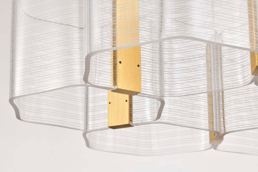 Chandelier Nuvo 62-2403 Kenzo - LED 6 Light Chandelier - Polished Anodized Bronze Finish - Light Guide Panel Nuvo