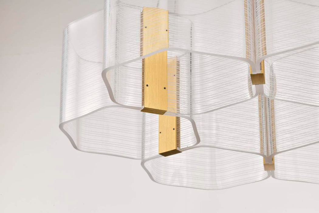 Chandelier Nuvo 62-2403 Kenzo - LED 6 Light Chandelier - Polished Anodized Bronze Finish - Light Guide Panel Nuvo