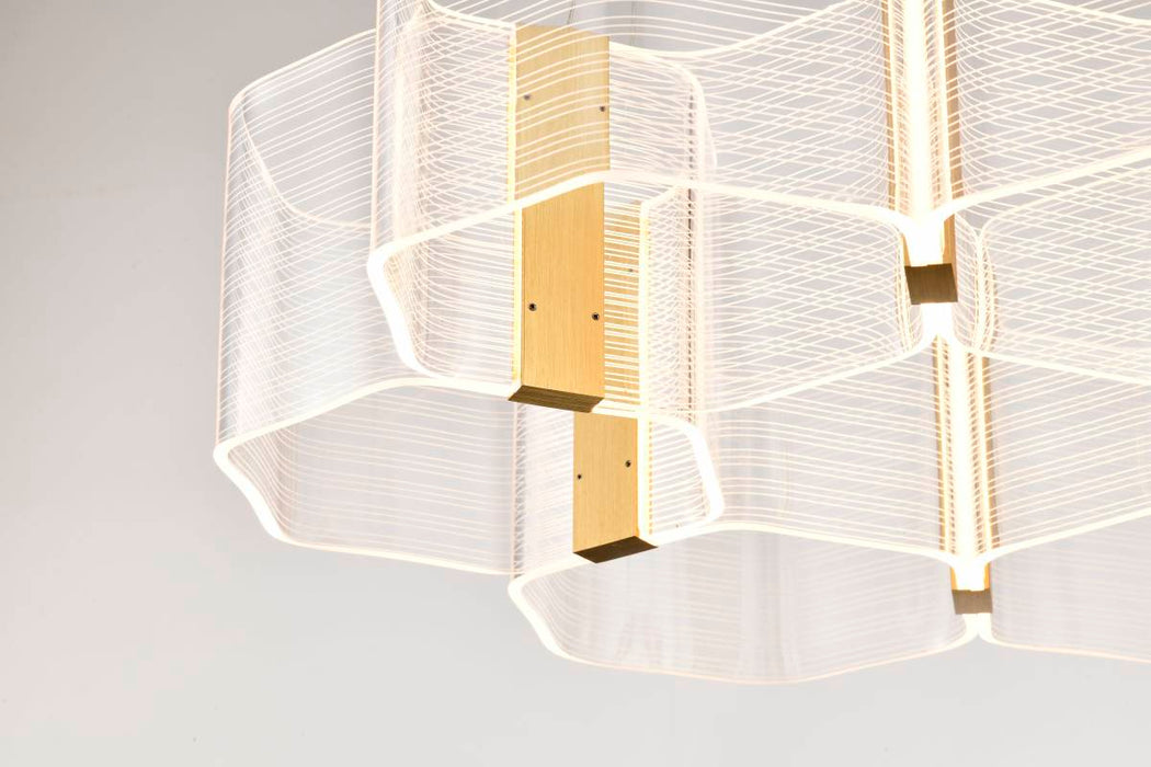 Chandelier Nuvo 62-2403 Kenzo - LED 6 Light Chandelier - Polished Anodized Bronze Finish - Light Guide Panel Nuvo