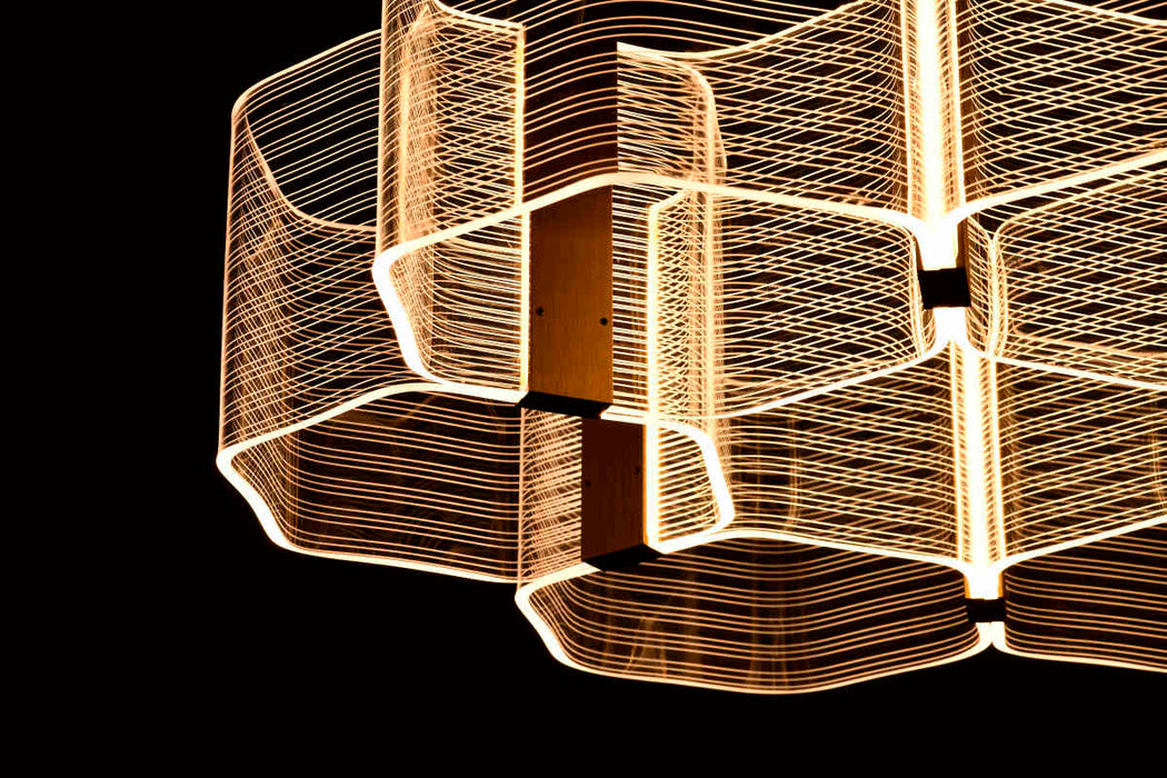 Chandelier Nuvo 62-2403 Kenzo - LED 6 Light Chandelier - Polished Anodized Bronze Finish - Light Guide Panel Nuvo