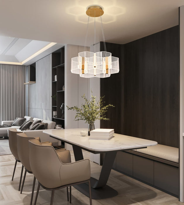 Chandelier Nuvo 62-2403 Kenzo - LED 6 Light Chandelier - Polished Anodized Bronze Finish - Light Guide Panel Nuvo