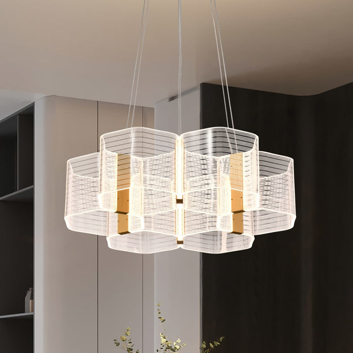Chandelier Nuvo 62-2403 Kenzo - LED 6 Light Chandelier - Polished Anodized Bronze Finish - Light Guide Panel Nuvo