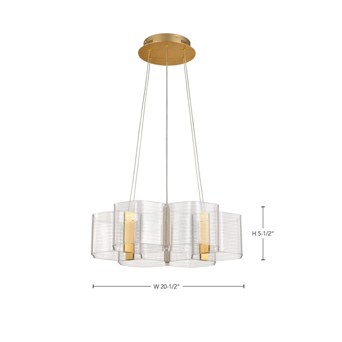 Chandelier Nuvo 62-2403 Kenzo - LED 6 Light Chandelier - Polished Anodized Bronze Finish - Light Guide Panel Nuvo