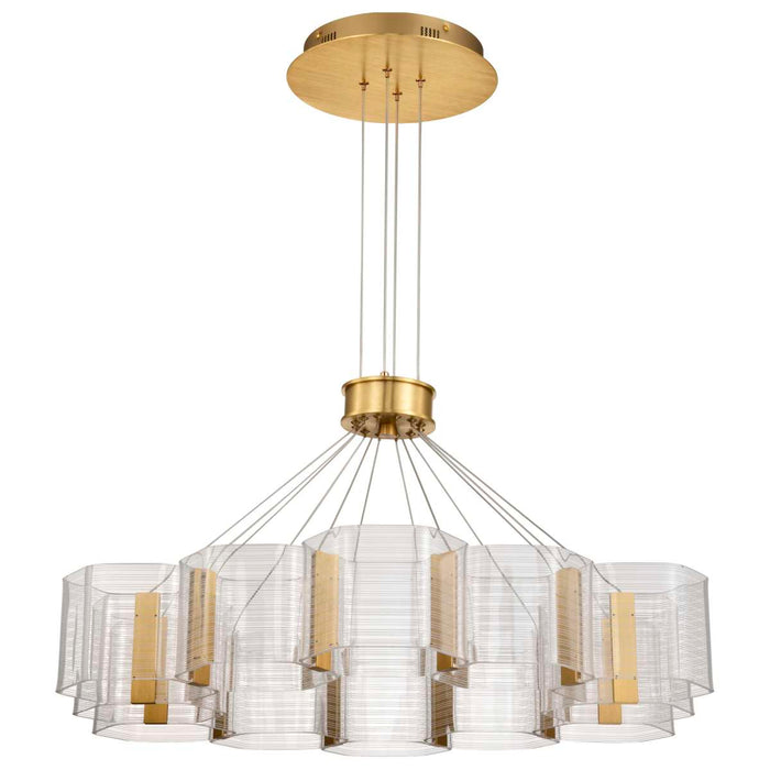 Chandelier Nuvo 62-2404 Kenzo - LED 12 Light Chandelier - Polished Anodized Bronze Finish - Light Guide Panel Nuvo