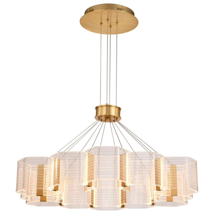Chandelier Nuvo 62-2404 Kenzo - LED 12 Light Chandelier - Polished Anodized Bronze Finish - Light Guide Panel Nuvo