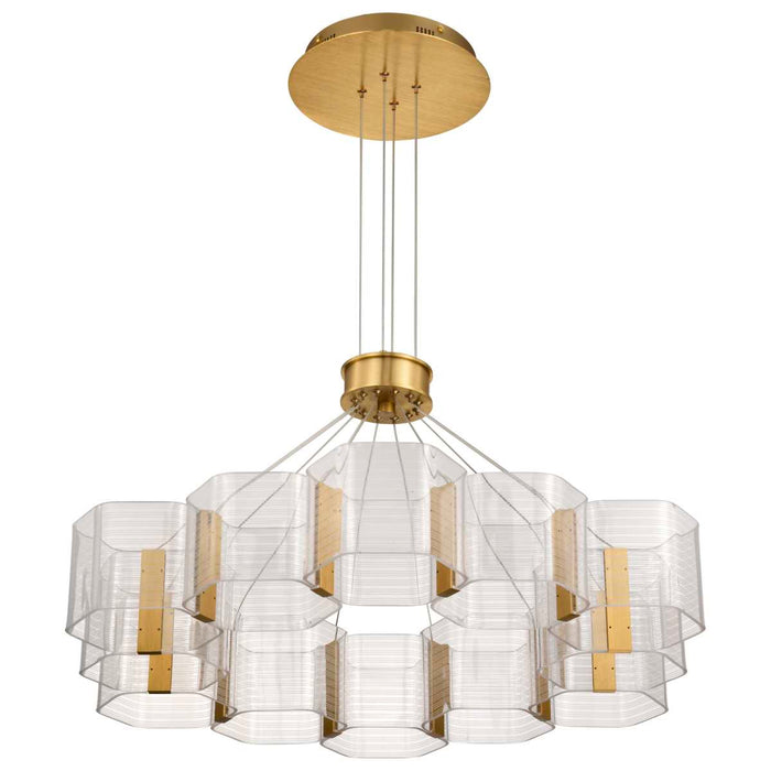 Chandelier Nuvo 62-2404 Kenzo - LED 12 Light Chandelier - Polished Anodized Bronze Finish - Light Guide Panel Nuvo