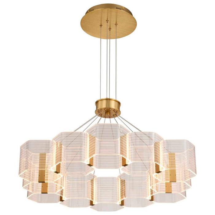 Chandelier Nuvo 62-2404 Kenzo - LED 12 Light Chandelier - Polished Anodized Bronze Finish - Light Guide Panel Nuvo