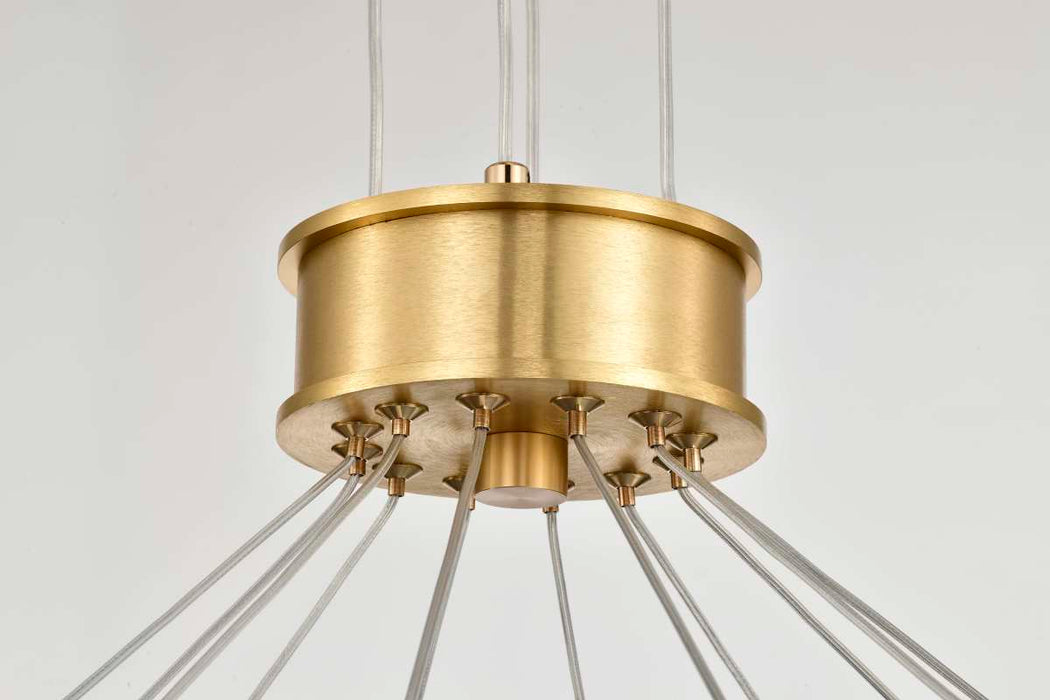 Chandelier Nuvo 62-2404 Kenzo - LED 12 Light Chandelier - Polished Anodized Bronze Finish - Light Guide Panel Nuvo