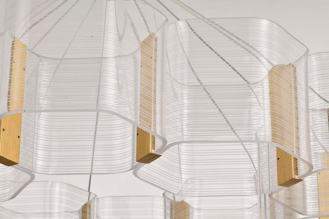 Chandelier Nuvo 62-2404 Kenzo - LED 12 Light Chandelier - Polished Anodized Bronze Finish - Light Guide Panel Nuvo