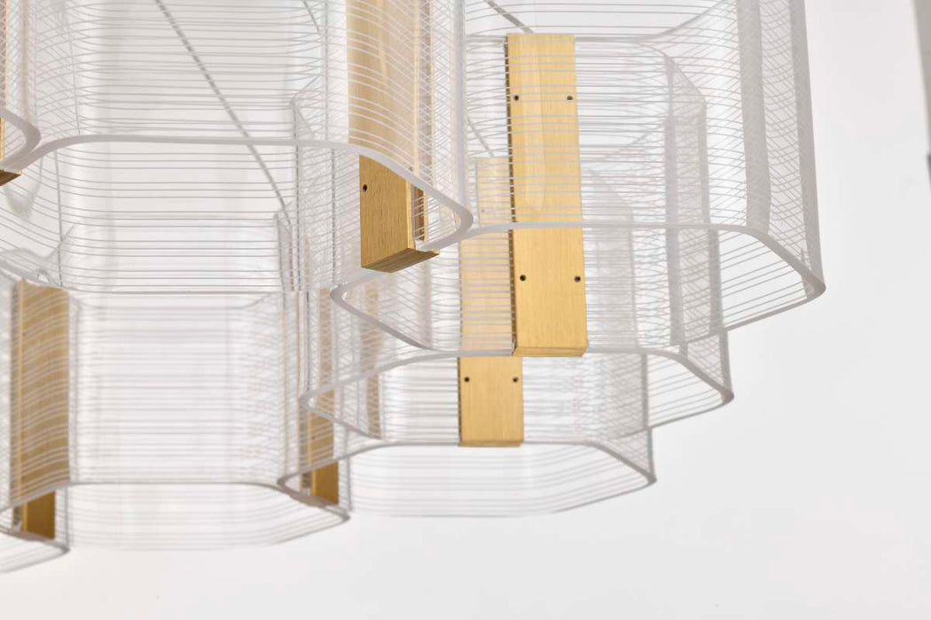 Chandelier Nuvo 62-2404 Kenzo - LED 12 Light Chandelier - Polished Anodized Bronze Finish - Light Guide Panel Nuvo