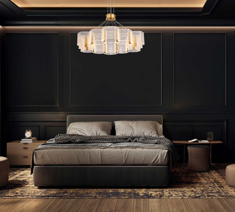 Chandelier Nuvo 62-2404 Kenzo - LED 12 Light Chandelier - Polished Anodized Bronze Finish - Light Guide Panel Nuvo
