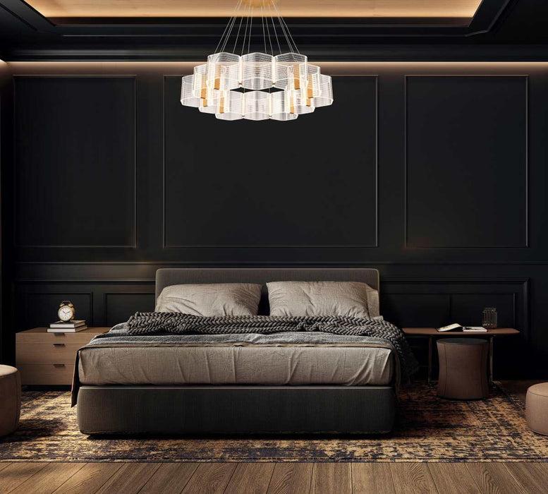 Chandelier Nuvo 62-2404 Kenzo - LED 12 Light Chandelier - Polished Anodized Bronze Finish - Light Guide Panel Nuvo