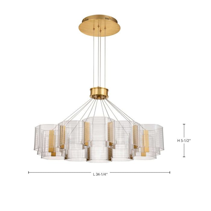 Chandelier Nuvo 62-2404 Kenzo - LED 12 Light Chandelier - Polished Anodized Bronze Finish - Light Guide Panel Nuvo