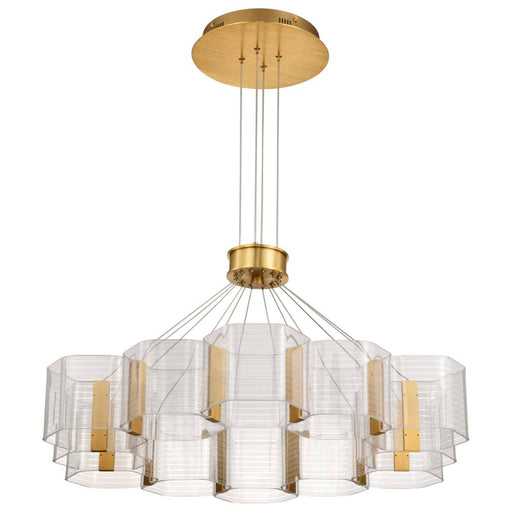 Chandelier Nuvo 62-2404 Kenzo - LED 12 Light Chandelier - Polished Anodized Bronze Finish - Light Guide Panel Nuvo