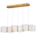 Pendant Nuvo 62-2405 Kenzo - LED 6 Light Island Pendant - Polished Anodized Bronze Finish - Light Guide Panel Nuvo