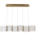 Pendant Nuvo 62-2405 Kenzo - LED 6 Light Island Pendant - Polished Anodized Bronze Finish - Light Guide Panel Nuvo