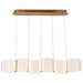 Pendant Nuvo 62-2405 Kenzo - LED 6 Light Island Pendant - Polished Anodized Bronze Finish - Light Guide Panel Nuvo