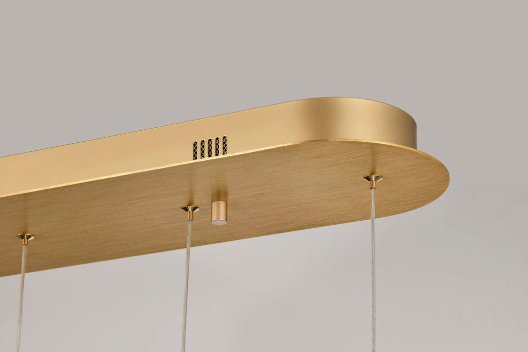 Pendant Nuvo 62-2405 Kenzo - LED 6 Light Island Pendant - Polished Anodized Bronze Finish - Light Guide Panel Nuvo