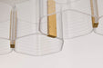Pendant Nuvo 62-2405 Kenzo - LED 6 Light Island Pendant - Polished Anodized Bronze Finish - Light Guide Panel Nuvo