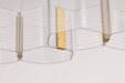 Pendant Nuvo 62-2405 Kenzo - LED 6 Light Island Pendant - Polished Anodized Bronze Finish - Light Guide Panel Nuvo