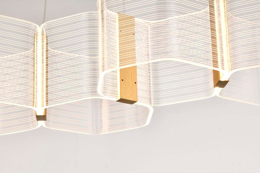 Pendant Nuvo 62-2405 Kenzo - LED 6 Light Island Pendant - Polished Anodized Bronze Finish - Light Guide Panel Nuvo