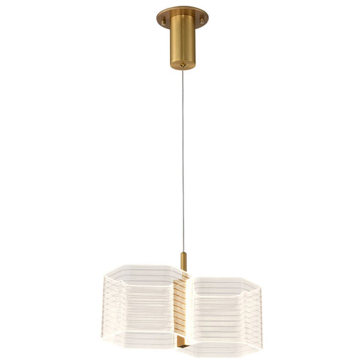 Mini Pendant Nuvo 62-2406 Kenzo - LED 2 Light Mini Pendant - Polished Anodized Bronze Finish - Light Guide Panel Nuvo