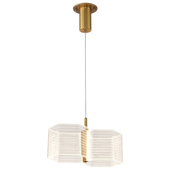 Mini Pendant Nuvo 62-2406 Kenzo - LED 2 Light Mini Pendant - Polished Anodized Bronze Finish - Light Guide Panel Nuvo