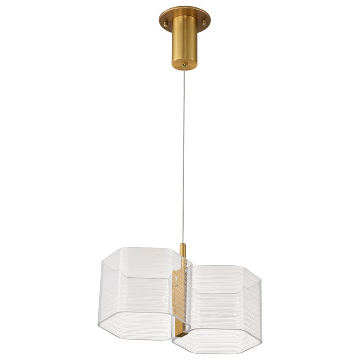 Mini Pendant Nuvo 62-2406 Kenzo - LED 2 Light Mini Pendant - Polished Anodized Bronze Finish - Light Guide Panel Nuvo