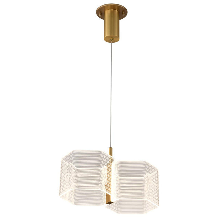 Mini Pendant Nuvo 62-2406 Kenzo - LED 2 Light Mini Pendant - Polished Anodized Bronze Finish - Light Guide Panel Nuvo