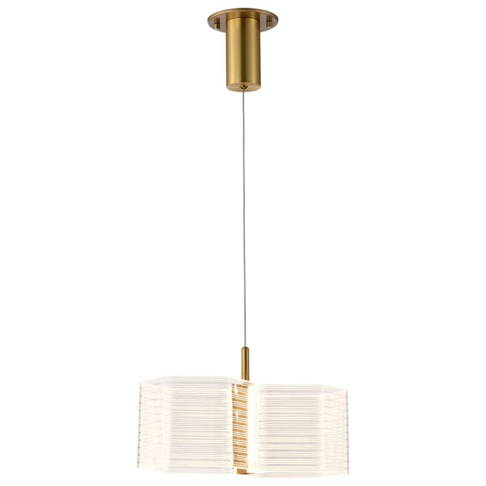 Mini Pendant Nuvo 62-2406 Kenzo - LED 2 Light Mini Pendant - Polished Anodized Bronze Finish - Light Guide Panel Nuvo