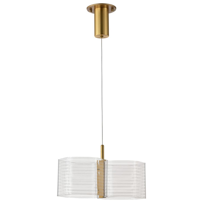 Mini Pendant Nuvo 62-2406 Kenzo - LED 2 Light Mini Pendant - Polished Anodized Bronze Finish - Light Guide Panel Nuvo